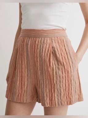 NWT Madewell Clean Pull-On Shorts in Herringbone Stripe